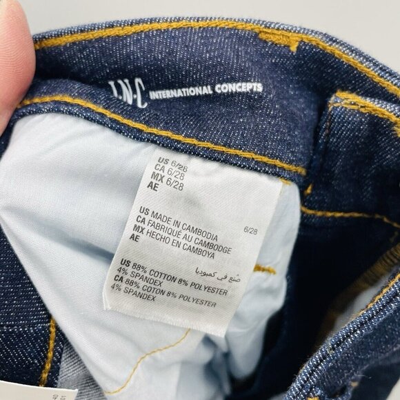 INC International Concepts Womens 6/28 High Rise Flare Leg Jeans in Dark Indigo - Picture 8 of 10